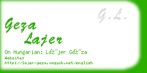 geza lajer business card